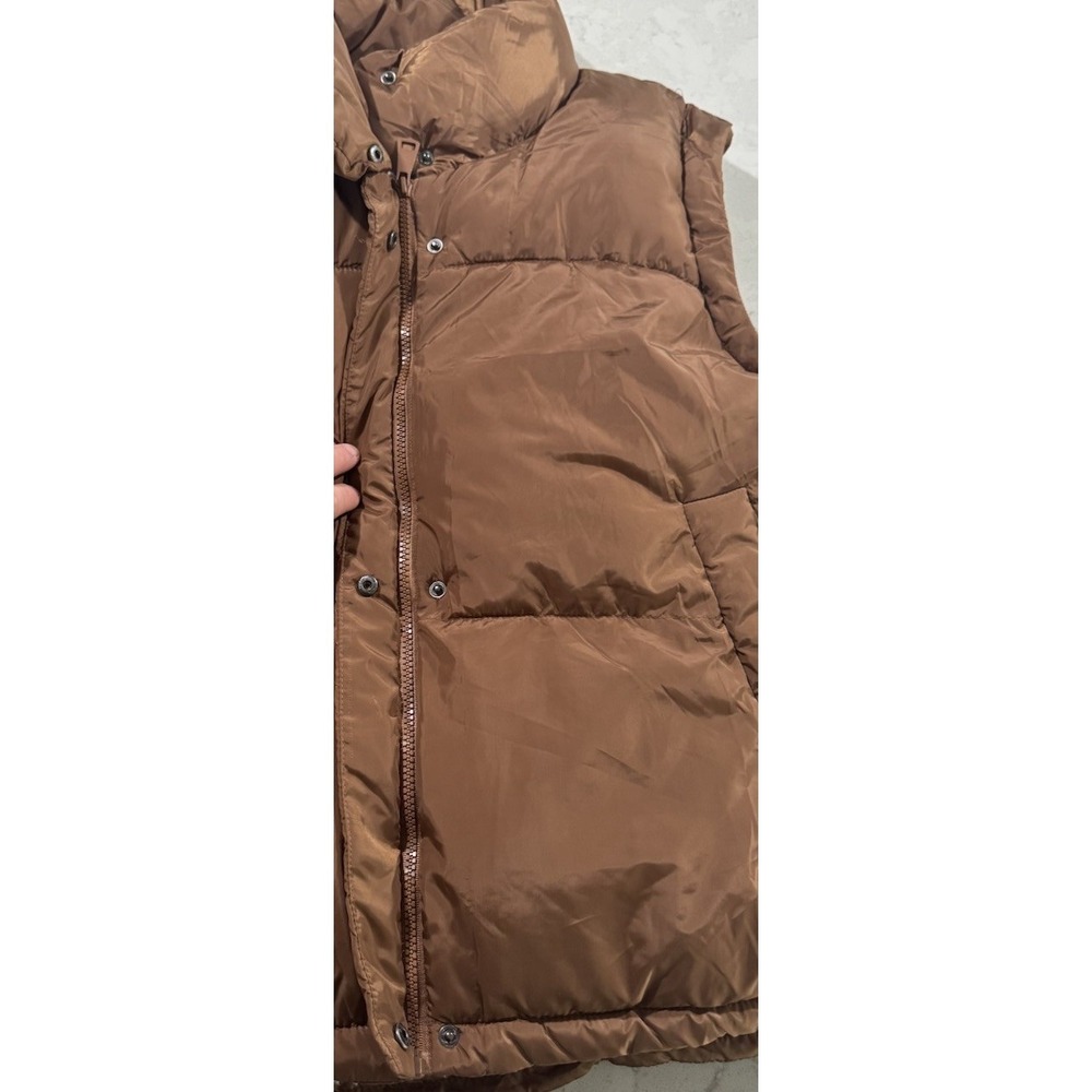 NWT Ci Sono Padded Puffer Vest Womens XL Camel Brown Faux Fur Sherpa Lined - Picture 5 of 12
